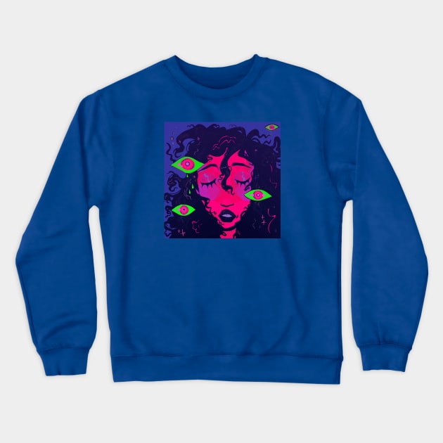 Dreaming with eyes closed Crewneck Sweatshirt by snowpiart